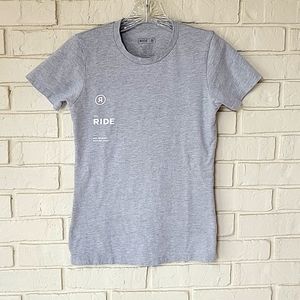 Womens Ride XS Gray Tee Shirt Snowboard